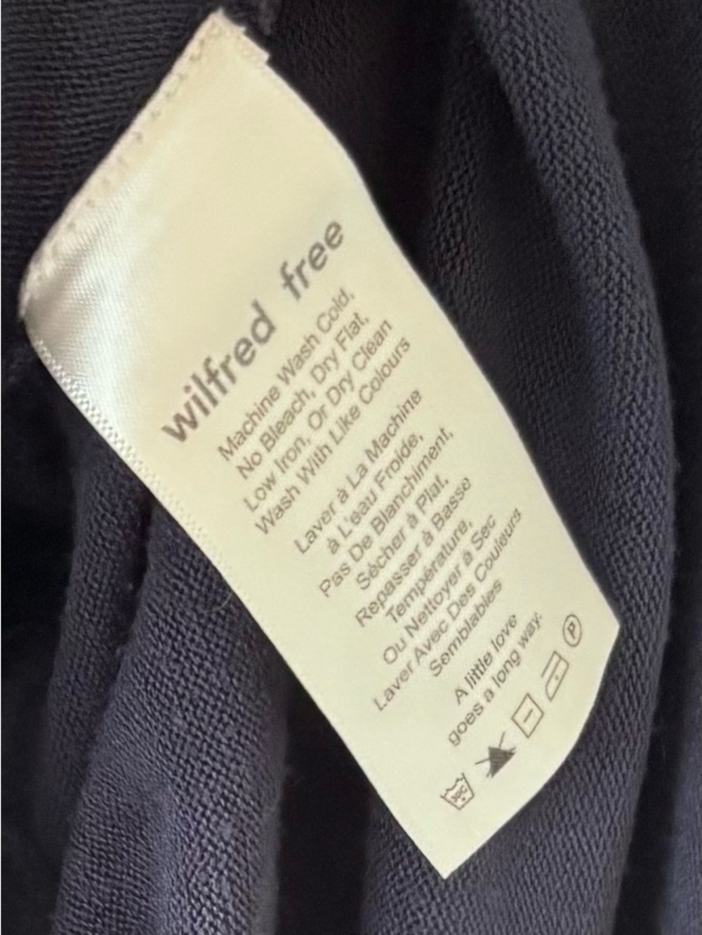 Wilfred| Aritzia| Casual Navy Knit Tank Top/Shorts Romper w/White Tie Sz XS - Picture 5 of 5